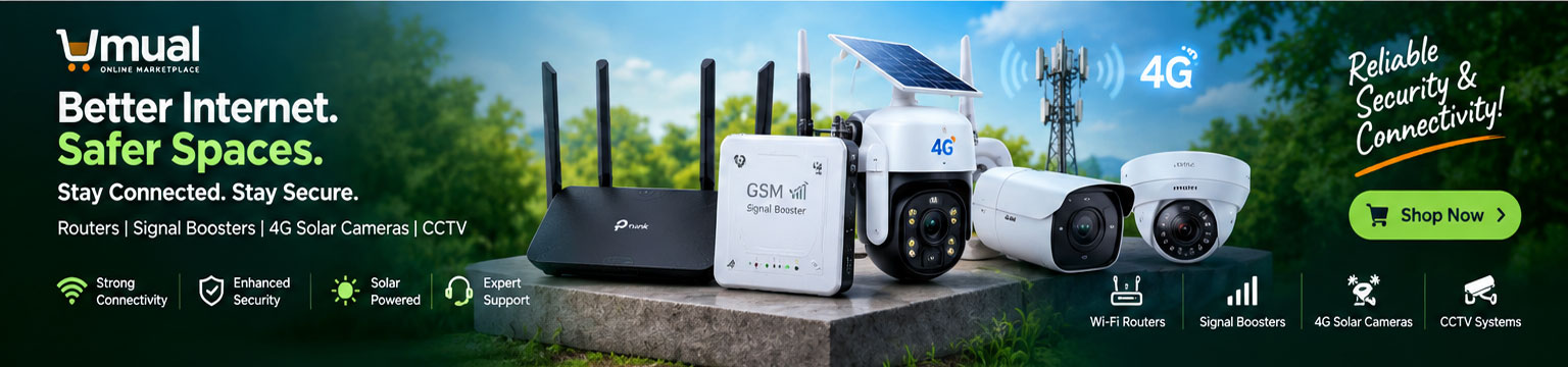 Explore routers, GSM signal boosters, solar cameras and CCTV at Umual